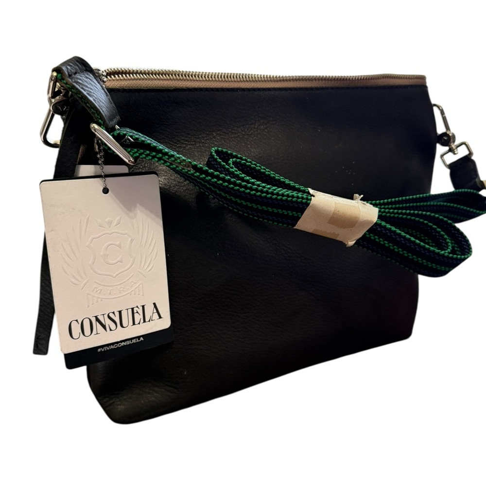 Consuela Black Leather Crossbody - Picture 2 of 9